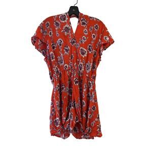 Angie Womens Romper Red Size Medium Floral Print New